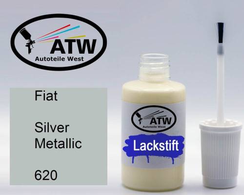 Fiat, Silver Metallic, 620: 20ml Lackstift, von ATW Autoteile West.